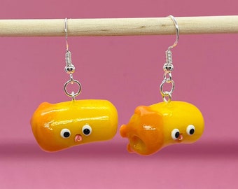 Funny Mac n Cheese Earrings | 925 sterling silver plated, kawaii, clay food, gift idea, unique gift, funny gift, silly earrings, funny food