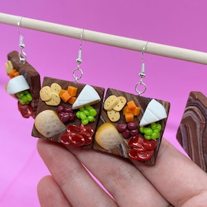 Cute miniature charcuterie Earrings  | 925 sterling silver plated earrings, cute gift idea,unique gift, funny gift, fun earrings