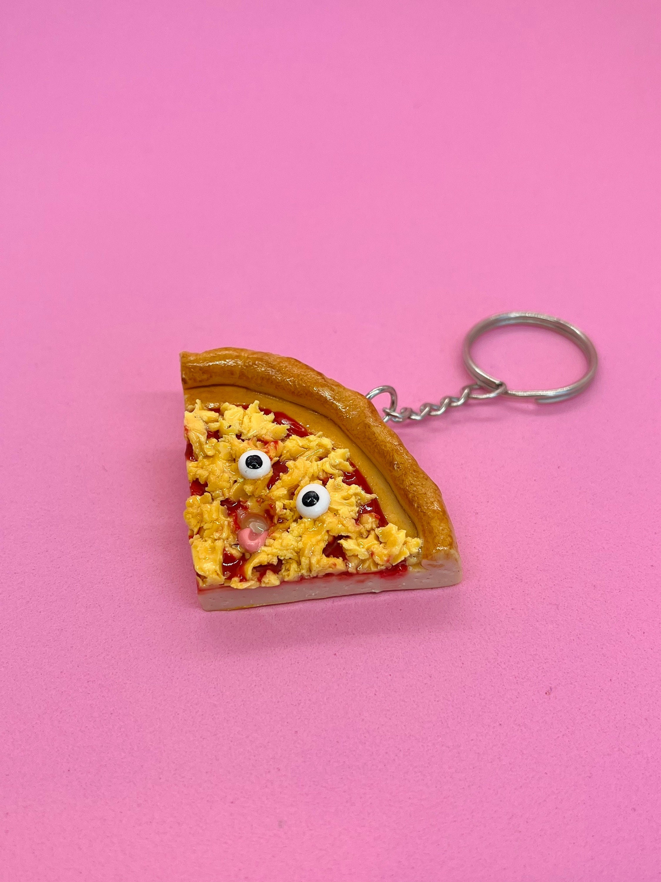 Rolling Pin and Pizza Keychain Polymer Clay Handmade -  Israel