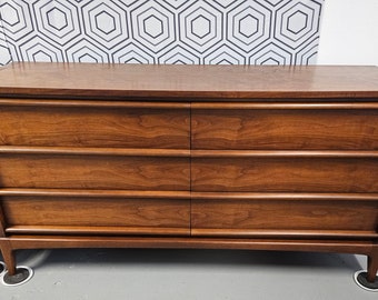 Lane Dresser long walnut 6 drawer vintage MCM ***FREE SHIPPING***