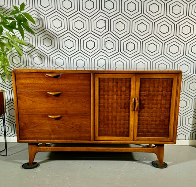 Warren Church Lane Perception Woven Front Small Walnut Credenza