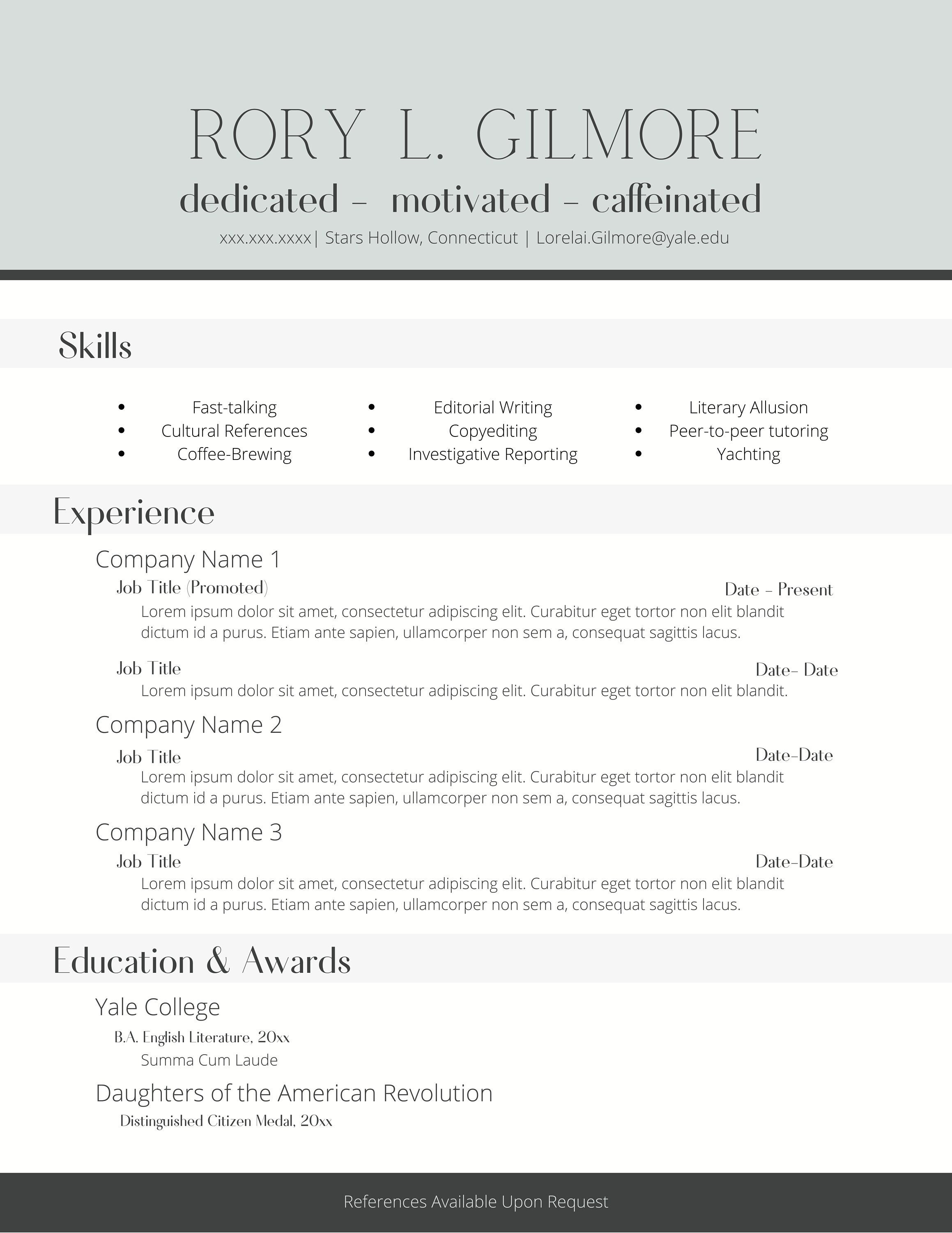 resume template for young person