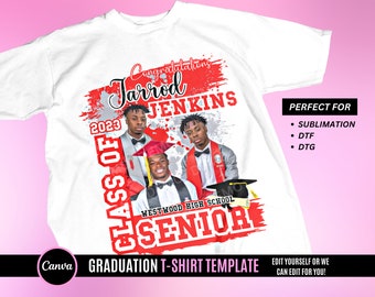 Abschluss-T-Shirt-Design, bearbeitbar in Canva, 2024 Abschluss-Familie T-Shirt-Designvorlage, perfekt für Sublimation, DTF oder DTG