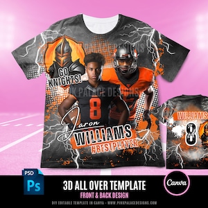 3D Tee Shirt Design, PSD, Photoshop, Canva File , Football Game Day Design File, T Shirt Design Template, Perfect for Sublimation, DTF