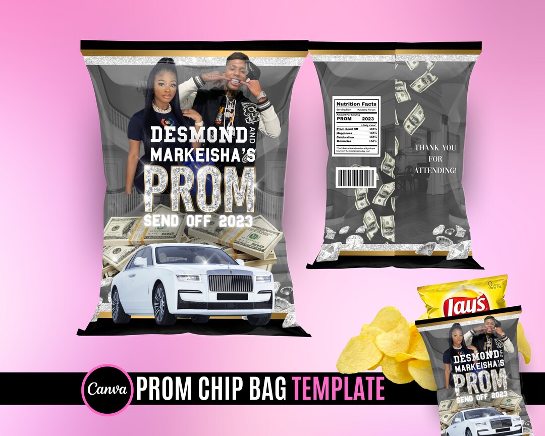 Prom Send off Chip Bag Chip Bag Template Prom Night Event Prom Party Etsy