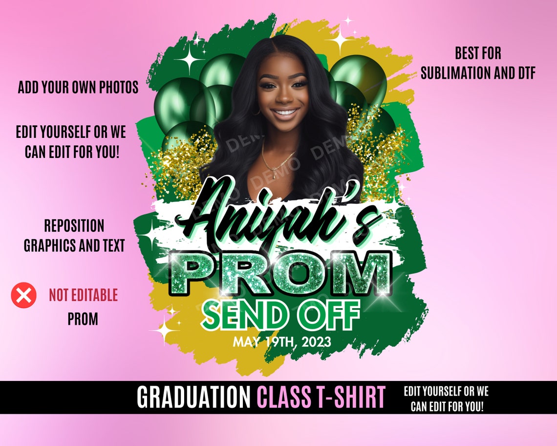 Prom Send off T Shirt Design Editable in Canva 2023 Prom T Etsy