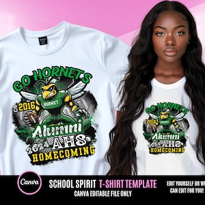 Hornet Homecoming Shirt, Alumni Football T Shirt Design, Editable in canva, T Shirt Design Template, Perfect for Sublimation, DTF or DTG