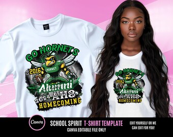 Hornet Homecoming Shirt, Alumni Football T Shirt Design, Editable in canva, T Shirt Design Template, Perfect for Sublimation, DTF or DTG