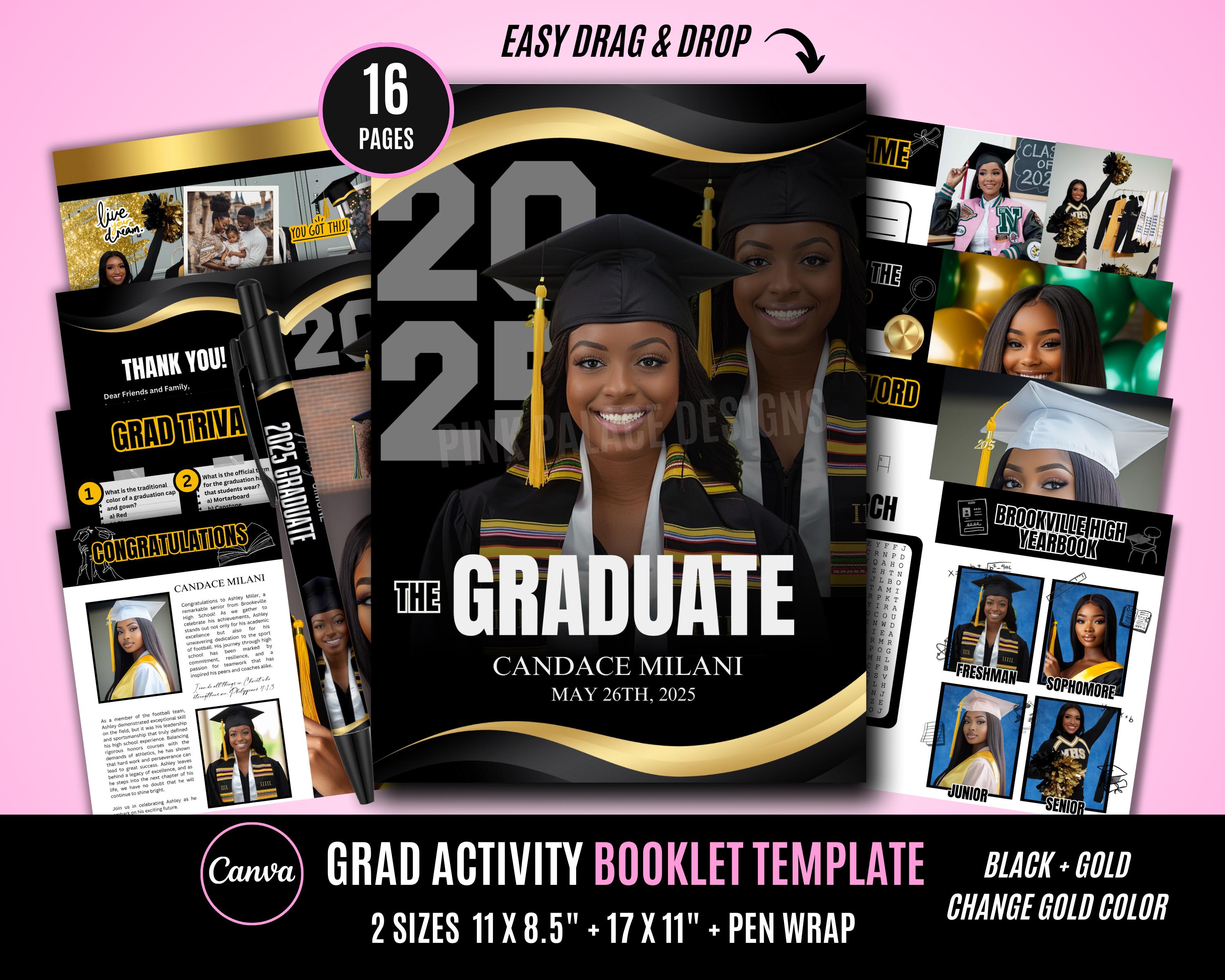 Graduation Exercise Book Graduation Booklet Template | Graduation Activity Book | Graduation ...