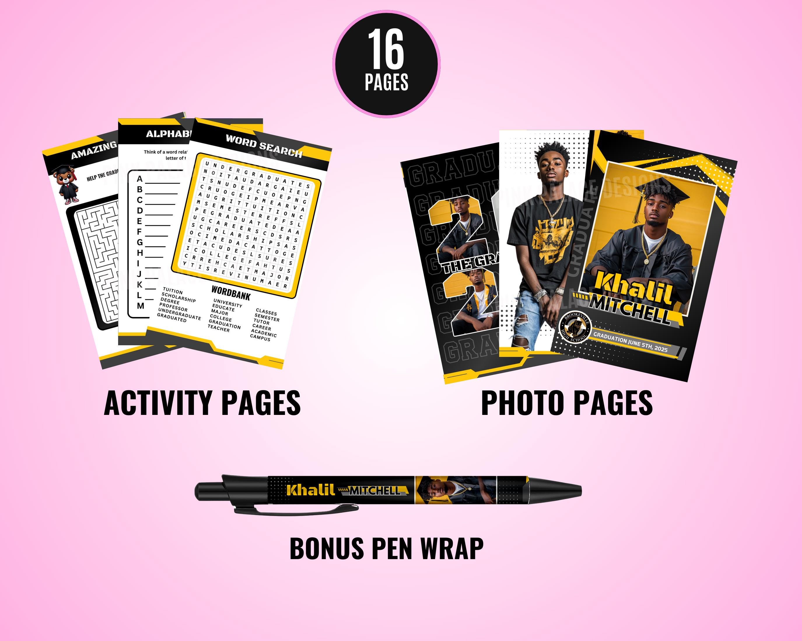 Graduation Exercise Book Graduation Booklet Template | Graduation Activity Book | Graduation ...