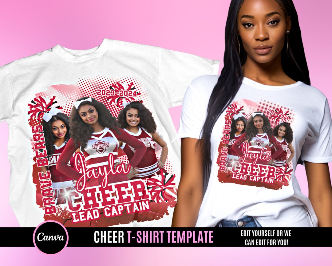 Cheerleader Design File Cheer T Shirt Design Editable in Canva T Cheerleader Design File Cheer T Shirt Design Editable in Canva T