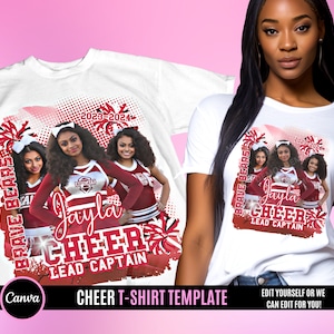 Cheerleader Design File, Cheer T Shirt Design, Editable in canva, T Shirt Design Template, Perfect for Sublimation, DTF or DTG, HOCO