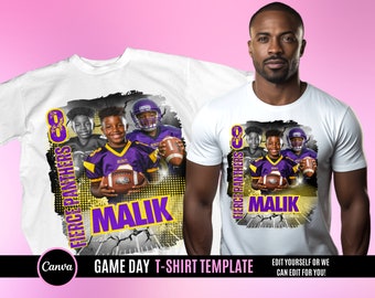 Football Game Day Design File, Football T Shirt Design, Editable in canva, T Shirt Design Template, Perfect for Sublimation, DTF or DTG