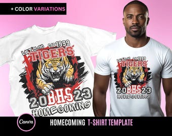 Homecoming Design File, Football T Shirt Design, Editable in canva, T-Shirt Design Template,Perfect for Sublimation,dtf,dtg,YEAR IS EDITABLE