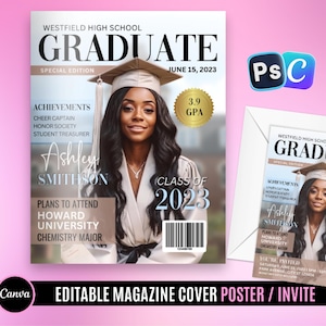 Graduation Magazine Cover, Magazine Cover Prom, Homecoming, resizing please inquire - 3456