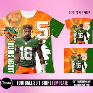 3D Tee Shirt Design File, Football Game Day Design File, Editable in canva, T Shirt Design Template, Perfect for Sublimation, DTF or DTG