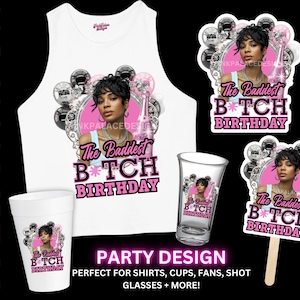Birthday Sticker , Editable Canva Template, Sticker for shot glasses, styrofoam cups