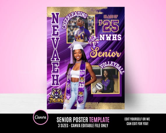 Senior Poster, School Poster, Senior Night, Senior recognition night, student campaign poster, Edit Online then Print poster