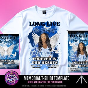 Memorial TShirt Design, Editable in canva, In Loving Memory TShirt Design Template, Perfect for Sublimation, DTF DTG, Heaven,Rest in Peace