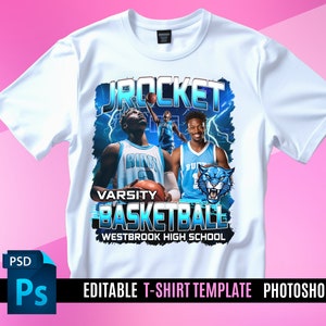 PHOTOSHOP FILE Basketball T Shirt Template PSD File, Photoshop Psd Tshirt Template design, Editable with Photoshop, Basketball Shirt