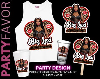 Big Mama Birthday Sticker , Editable Canva Template, Sticker for shot glasses, styrofoam cups