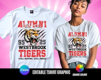 School Spirit , Alumni Shirt, Football T Shirt Design, Editable in canva, T Shirt Design Template, Perfect for Sublimation, DTF or DTG