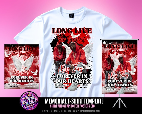 Memorial TShirt Design, Editable in canva, In Loving Memory TShirt Design Template, Perfect for Sublimation, DTF DTG, Heaven,Rest in Peace