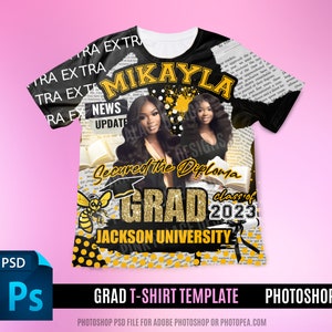 3D Tee Shirt Design File, Photoshop, Graduation all over shirt,  Design File, T Shirt Design Template, Canva and Photoshop included