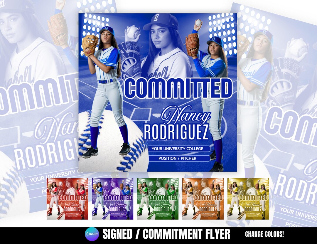 Baseball Signed College Committed Flyer, Graduation Flyer, Sports Flyer ...