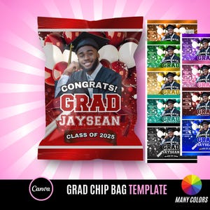 Graduation Chip Bag, Trunk Party Chip Bag, Canva chip bag