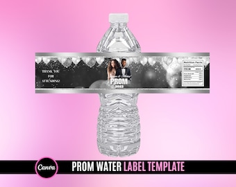Prom Send Off Water Bottle Labels | Water Labels | Prom Night Event | Prom Party