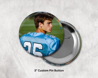 Football Button, Sports Team Pin Buttons, School Spirit Week, Homecoming, Senior Night Buttons, Personalized Button, High School Sports,