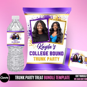 College Bound Chip Bag, Trunk Party Chips Bundle , Bundle Templates , Edit yourself or we can edit for you