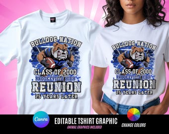 Reunion Football T-Shirt Design Template: Editable Canva & Photoshop (Digital Download