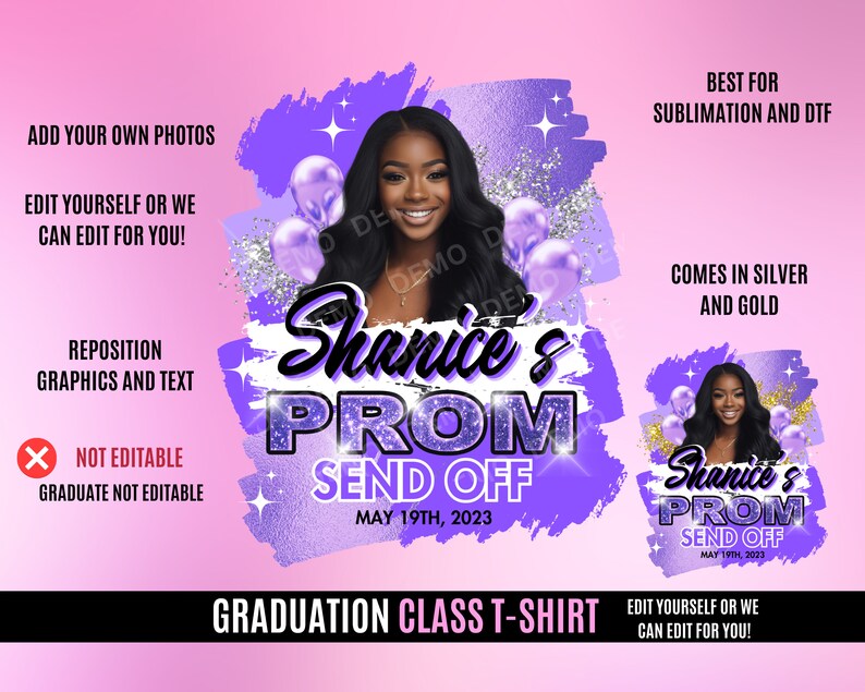 Prom Send off T Shirt Design Editable in Canva 2023 Prom T Etsy