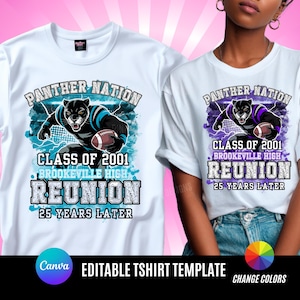 Reunion Alumni Shirt, Football T Shirt Design, Editable in canva and photoshop, T Shirt Design Template, Perfect for Sublimation, DTF or DTG