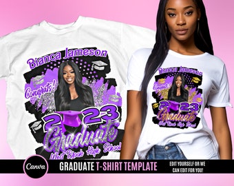Graduation T Shirt Design, Editable in canva, 20254 Graduation , Purple T Shirt Design Template, Perfect for Sublimation, DTF or DTG