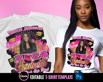 Graduation T Shirt Design, Editable in canva and PSD, 2024 Graduation Family T Shirt Design Template, Perfect for Sublimation, DTF or DTG