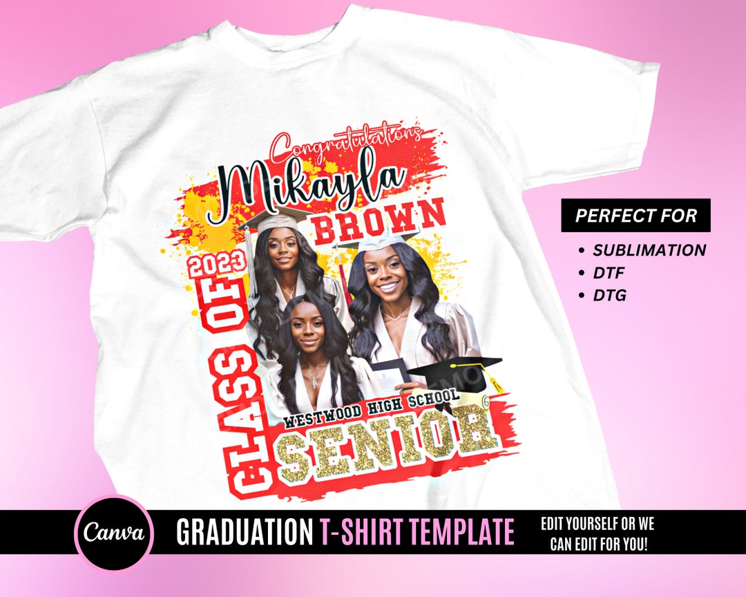 Graduation T Shirt Design Editable in Canva 2023 Graduation - Etsy