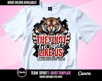 Homecoming Design File, Football T Shirt Design, Editable in canva, T Shirt Design Template, Perfect for Sublimation, DTF or DTG, Tiger