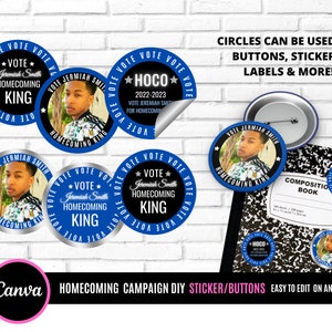 Vote homecoming King, class campaign sticker,class campaign, homecoming campaign, Senior King, Homecoming Prince, stickers