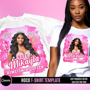 Vote Homecoming Queen Design File, Football T Shirt Design, Editable in canva, T Shirt Design Template, Perfect for Sublimation, DTF or DTG