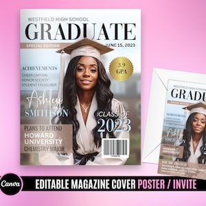 Graduation Magazine Cover, Magazine Cover Prom, Homecoming, resizing please inquire - 3456