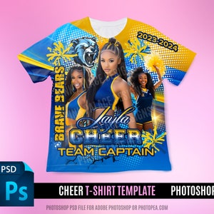 3D Tee Shirt Design File, Cheer shirt, Photoshop, Football Game Day Design File, TShirt Design Template, Perfect for Sublimation, DTF or DTG