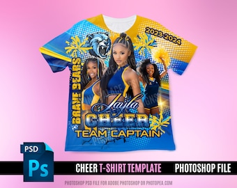 3D Tee Shirt Design File, Cheer shirt, Photoshop, Football Game Day Design File, TShirt Design Template, Perfect for Sublimation, DTF or DTG