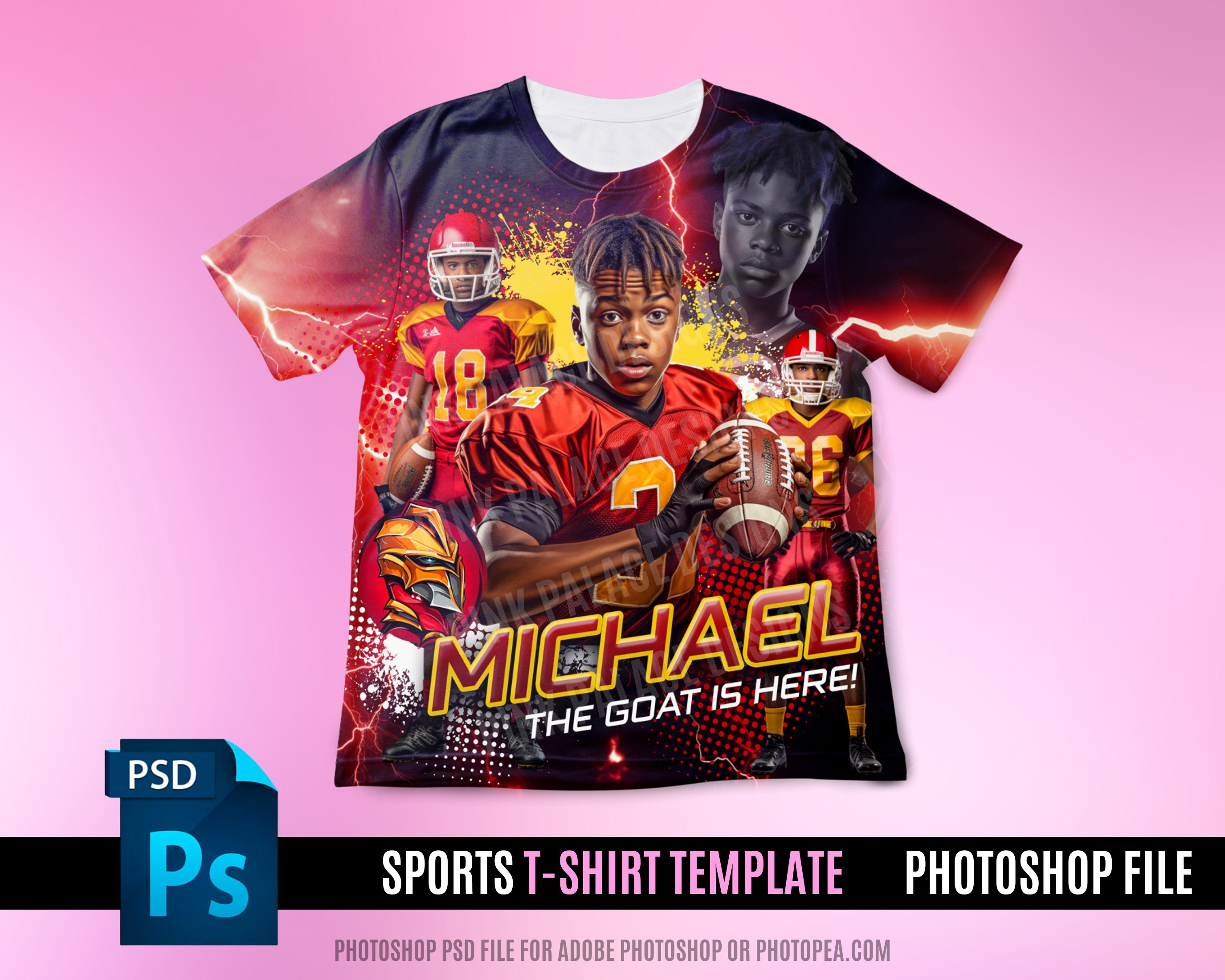 3D Tee Shirt Design File, Photoshop, Football Game Day Design File, T Shirt  Design Template, Perfect for Sublimation, DTF or DTG, Red Yellow - Etsy