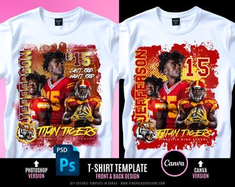 Football Game Day Design File, Football T Shirt Design, Editable in canva or photoshop, RY2055