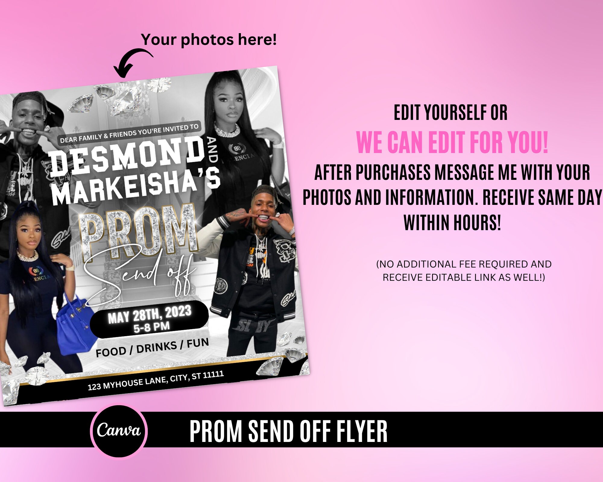 Send Off Merch Prom Send off Flyer | Prom Send off Invitation | Prom Night Event ...