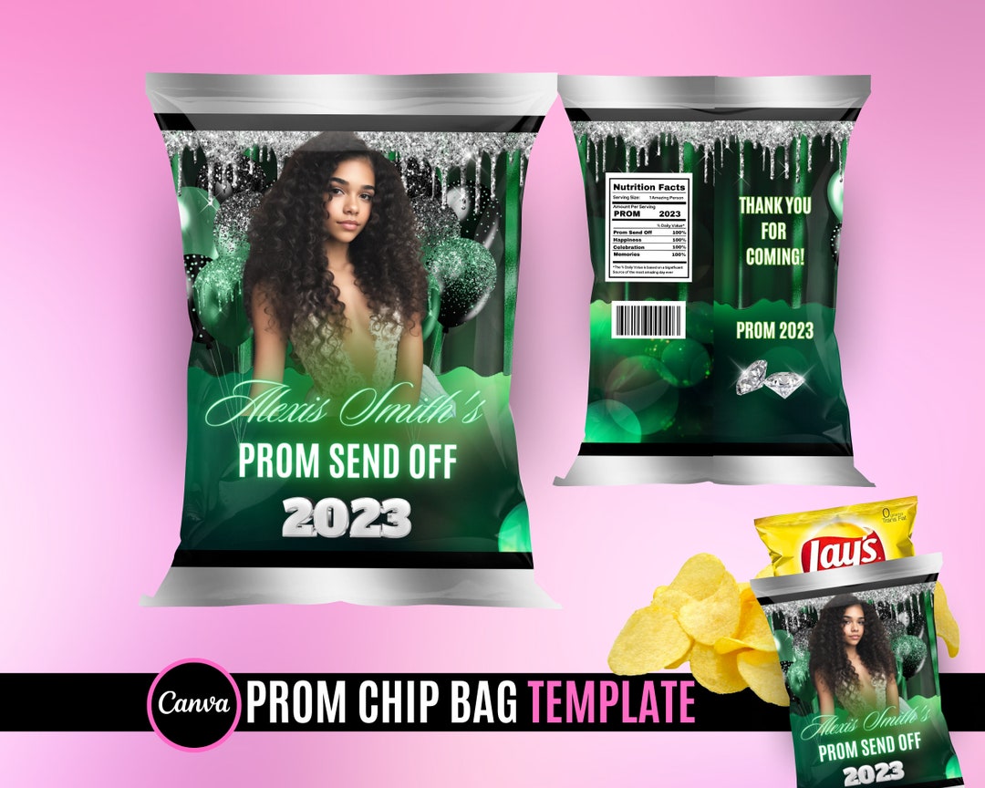 Prom Send off Chip Bag Chip Bag Template Prom Night Event Prom Party Etsy