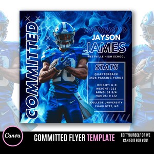 College Committed Text College Committed Flyer, Graduation Flyer, Sports Flyer, Editable With ...